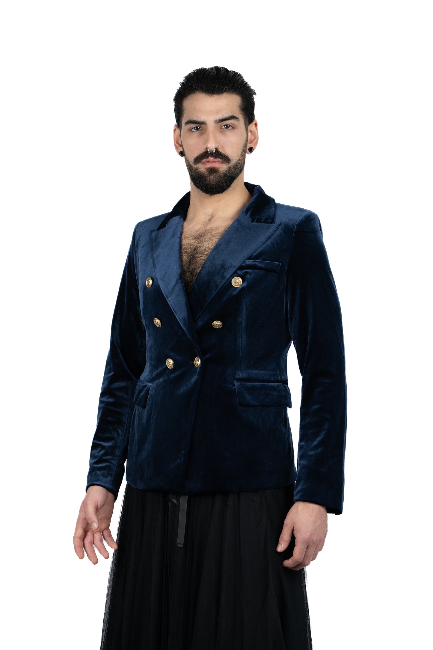 Velour Blazer Navy