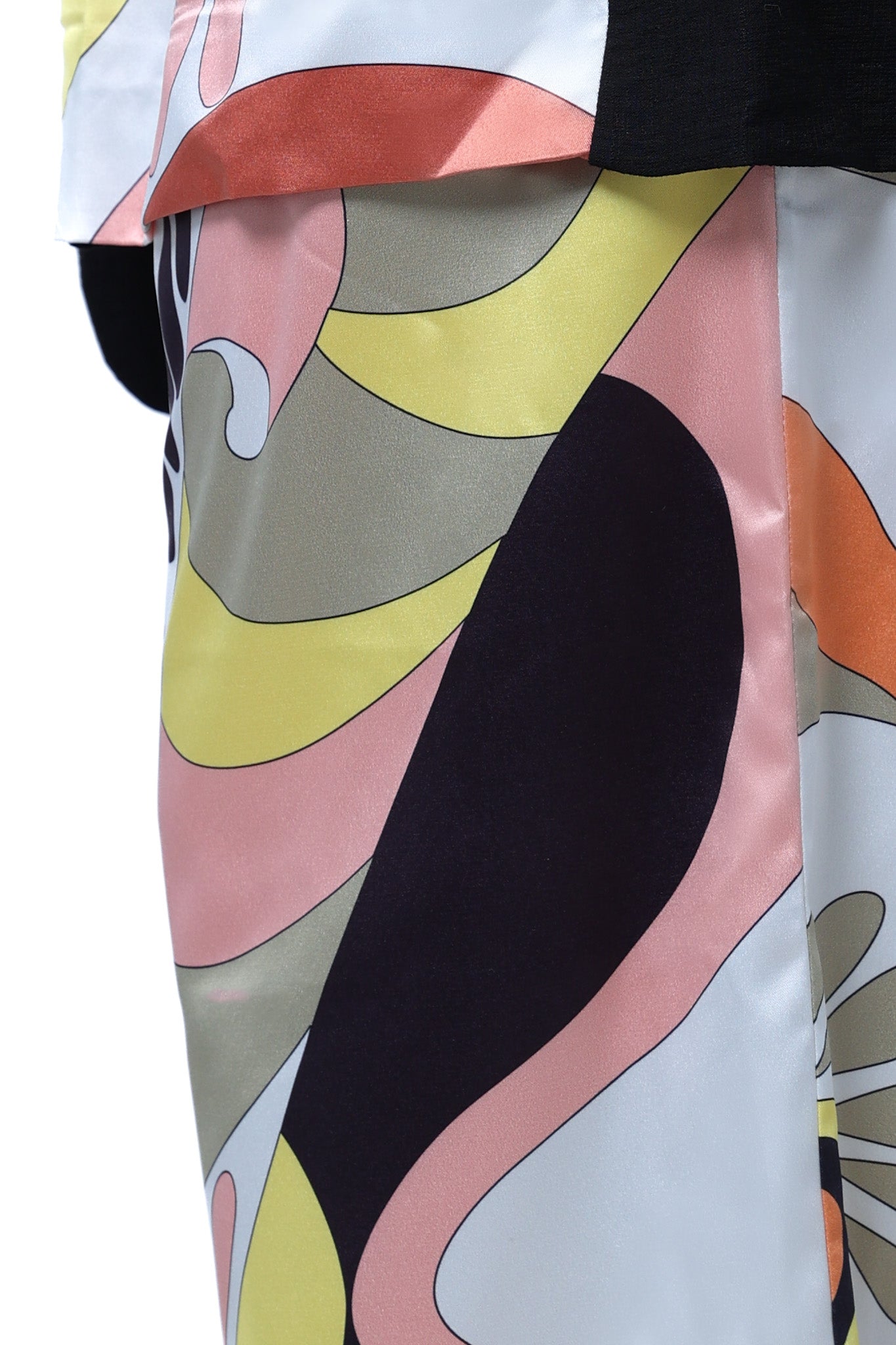 Patterned Contrast Jacket Set