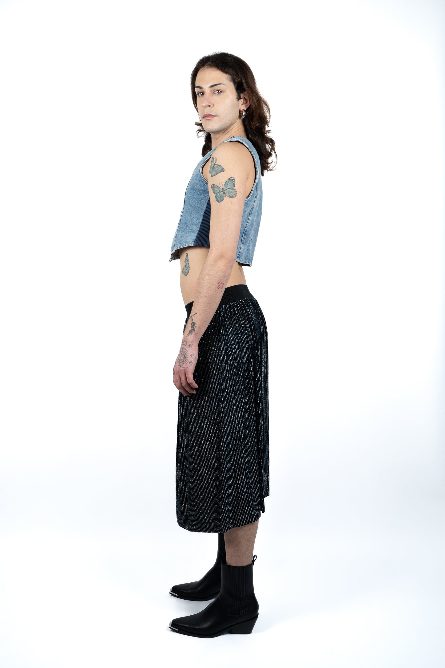 Ribbed Denim Vest