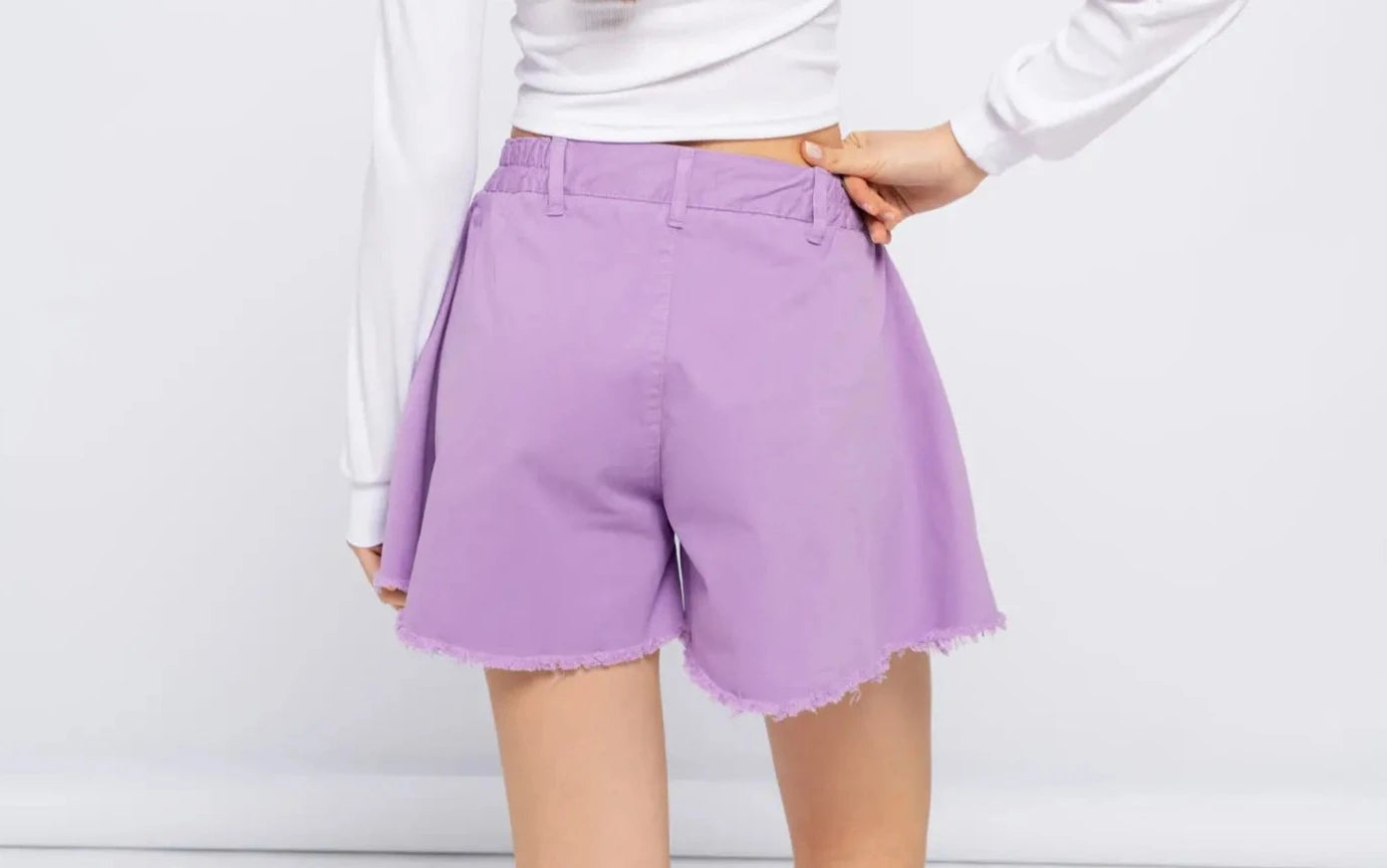 Lavender Flare Shorts DearMx.com