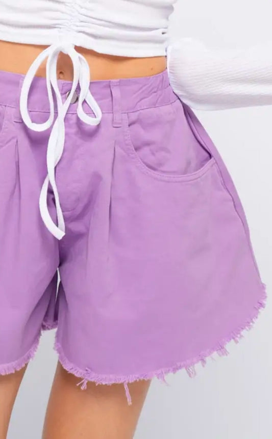 Lavender Flare Shorts DearMx.com