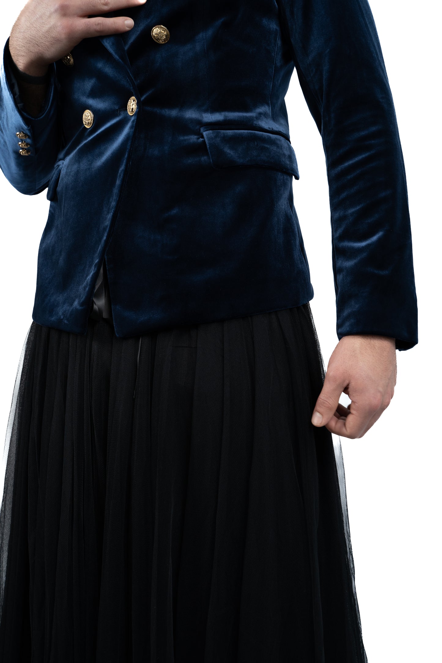 Velour Blazer Navy