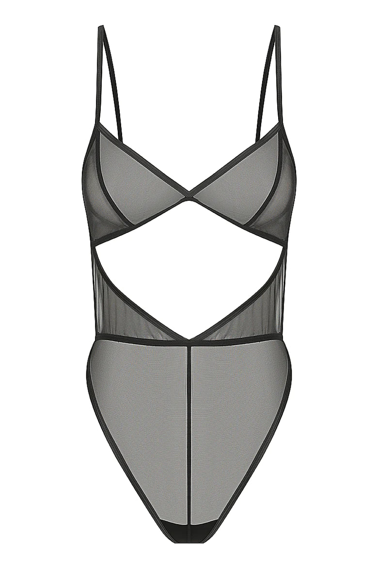 Lexi Black Cut-Out Bodysuit DearMx.com